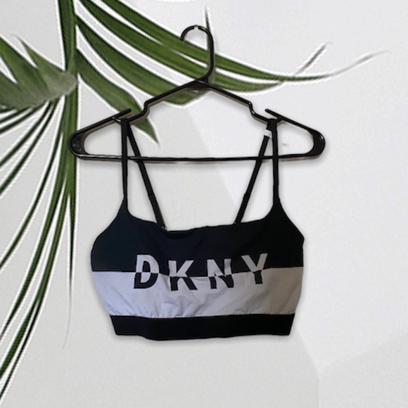 DKNY | BLACK & WHITE BRALETTE CROP TOP - Picture 1 of 2